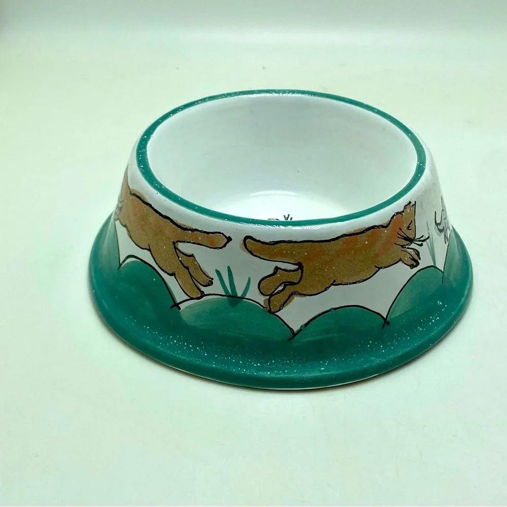 Mesa International Signed Art Pottery Cat Dish